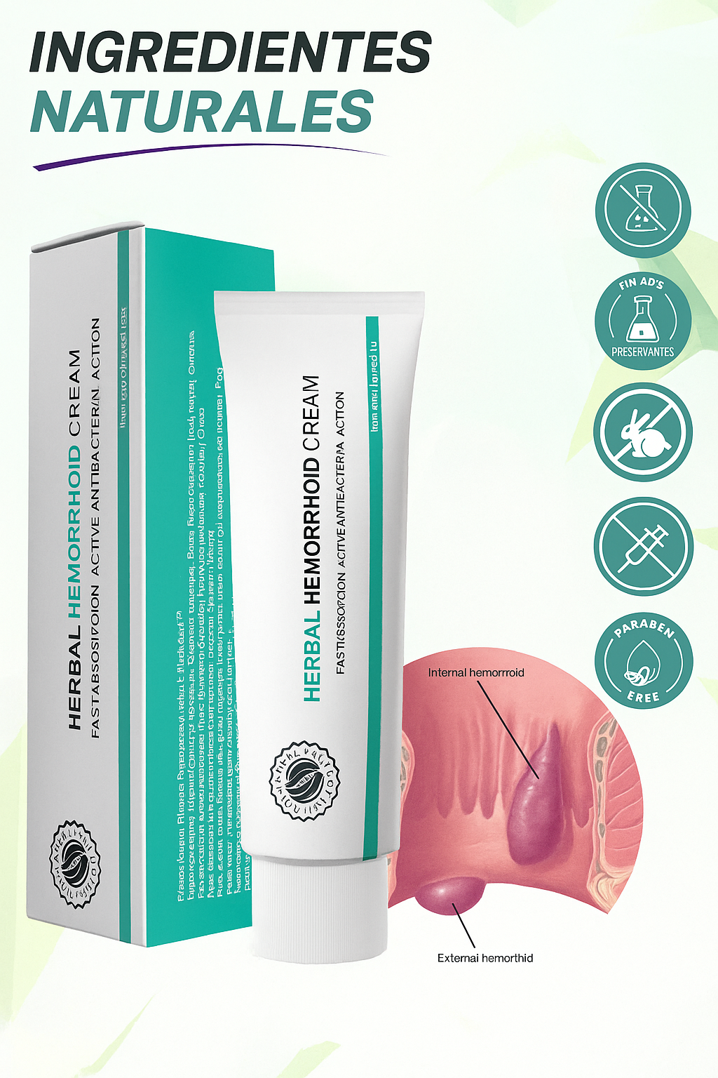 2 x CREMA HERBAL PARA HEMORROIDES  - ¡ALIVIO INMEDIATO DEL DOLOR!